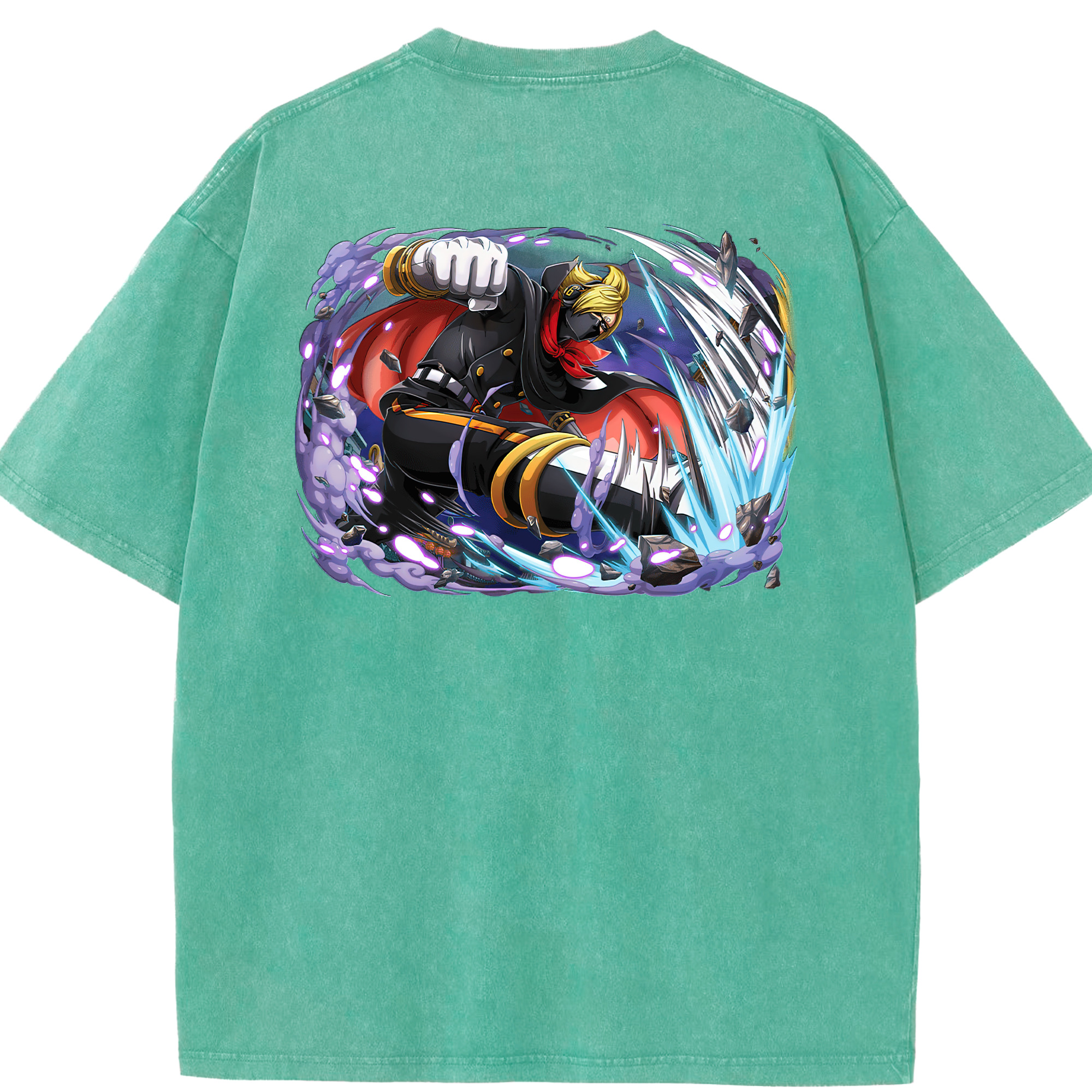 ワンピース ロロノア・ゾロ ONE PIECE Roronoa Zoro 綿100% ヴィンテージ風 半袖Tシャツ（背面プリント）